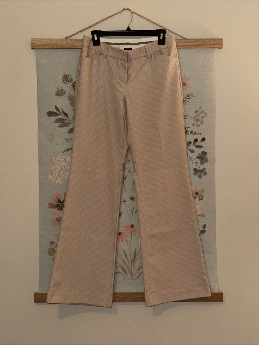 Express Editor Women's Light Beige Wide-Leg Pants